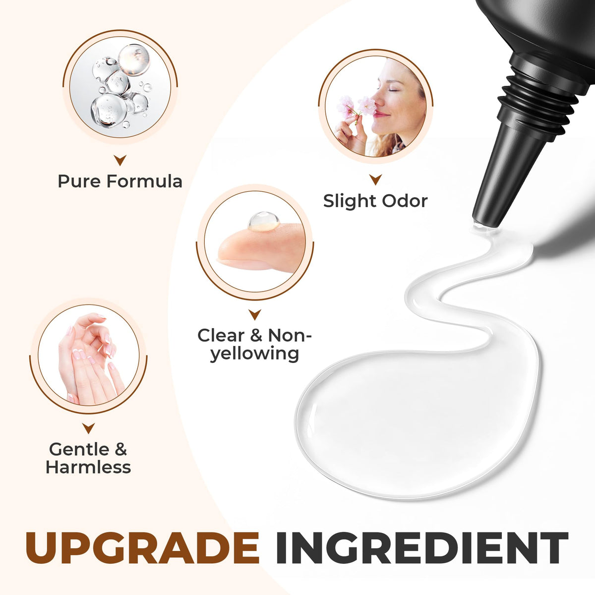 UNA GELLA nail glue used on clear nail tips