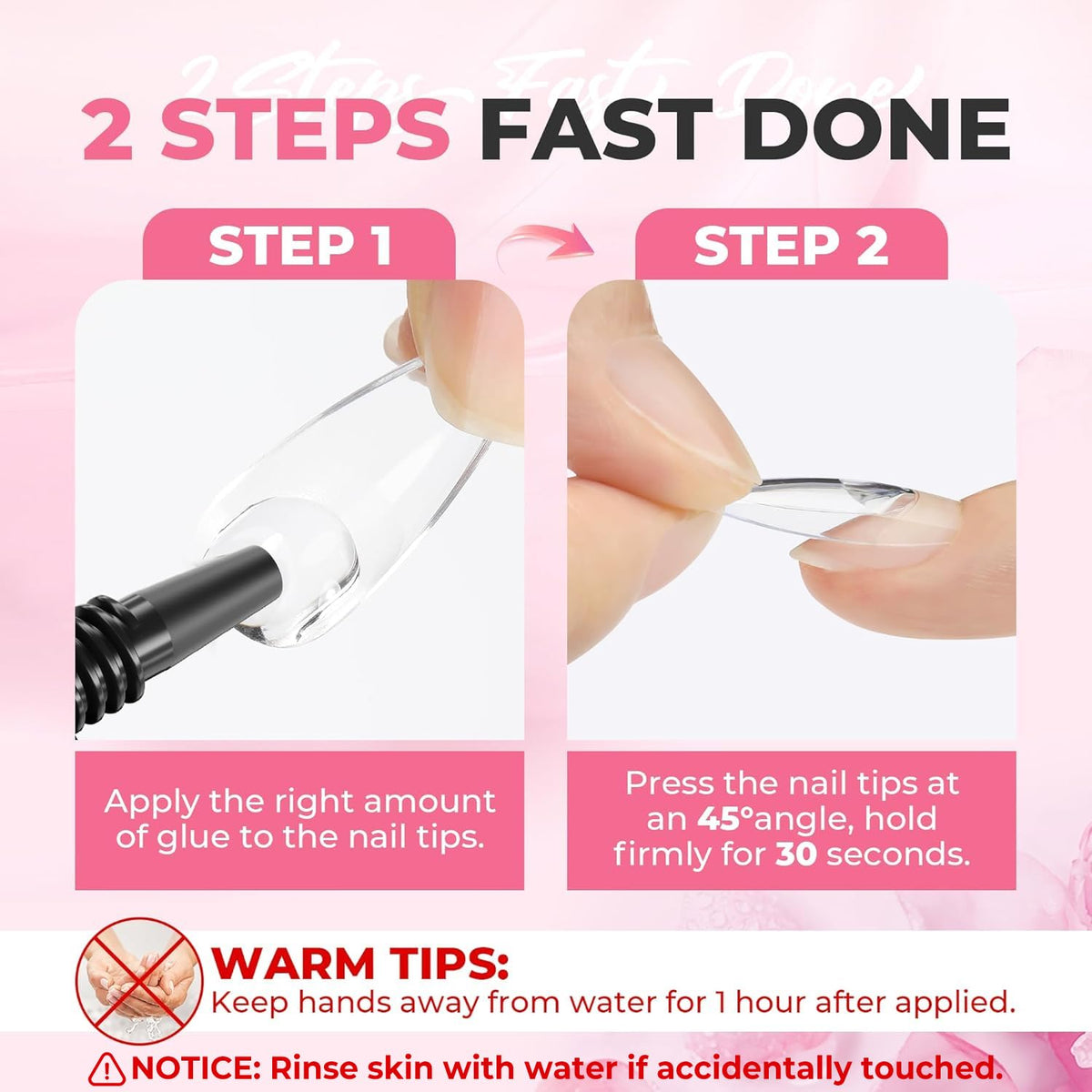 UNA GELLA nail glue with various nail types