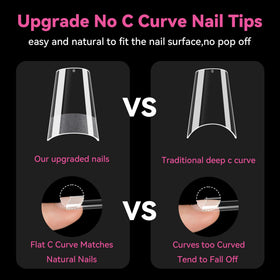 UNA GELLA nail tips applied with gel polish