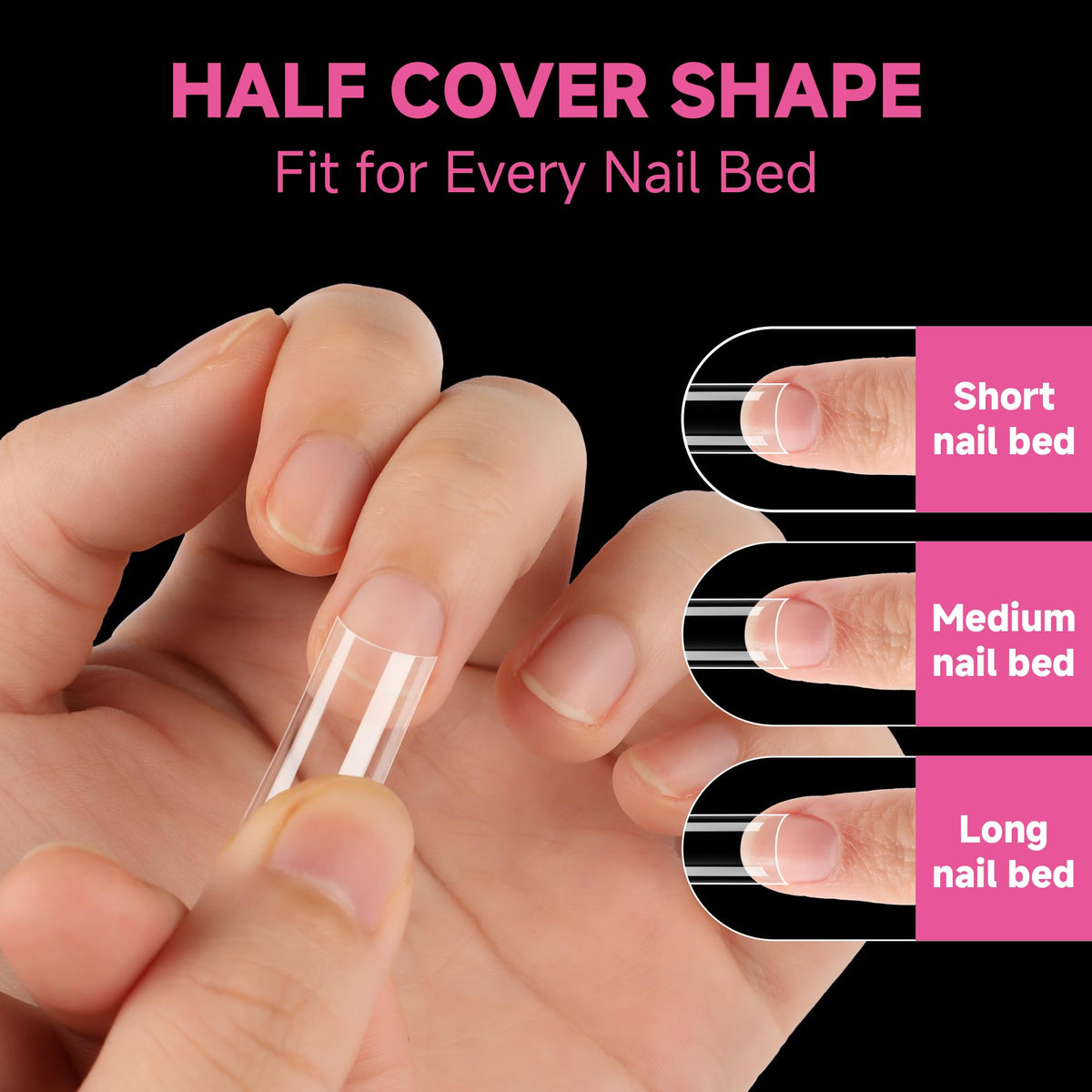 UNA GELLA nail tips close-up showing texture