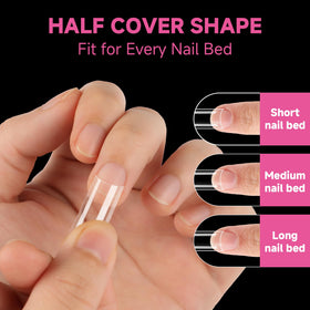 UNA GELLA nail tips close-up showing texture