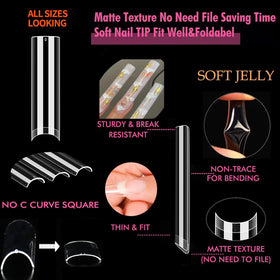 UNA GELLA nail tips displayed with nail art tools