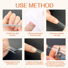 UNA GELLA nail tips in a DIY nail art setup