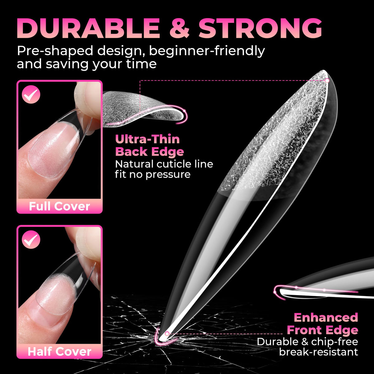 UNA GELLA nail tips in various sizes with packaging