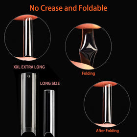 UNA GELLA nail tips showing 12 sizes and shapes
