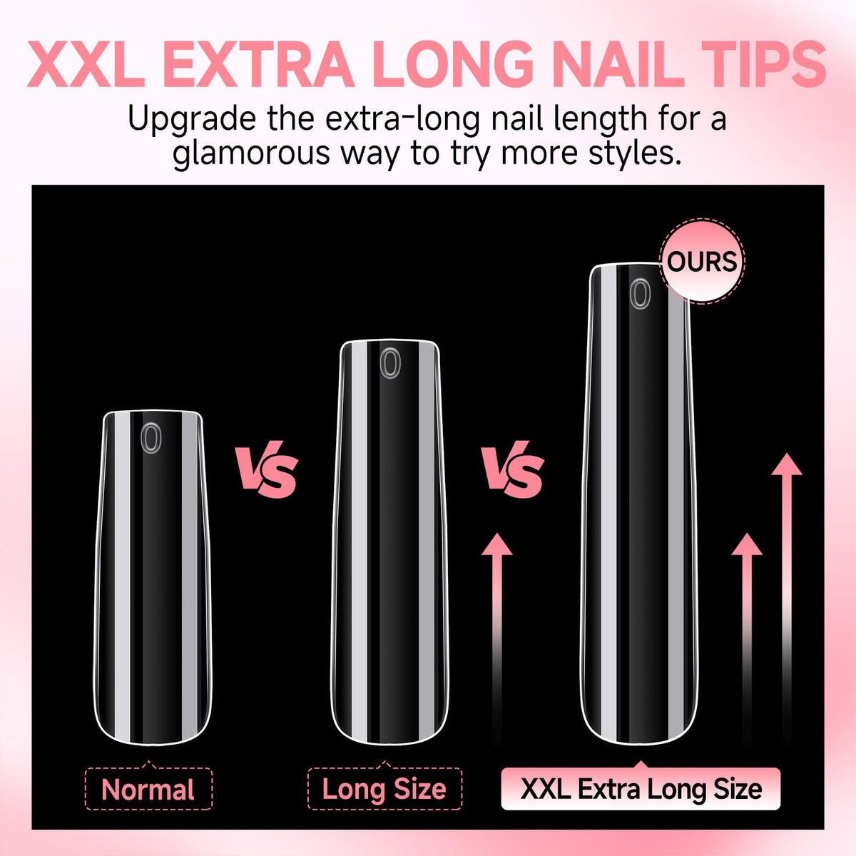 UNA GELLA nail tips showing clear design