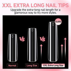 UNA GELLA nail tips showing clear design