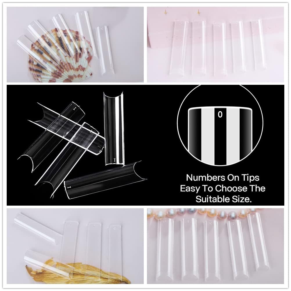 UNA GELLA nail tips showing clear design under sunlight