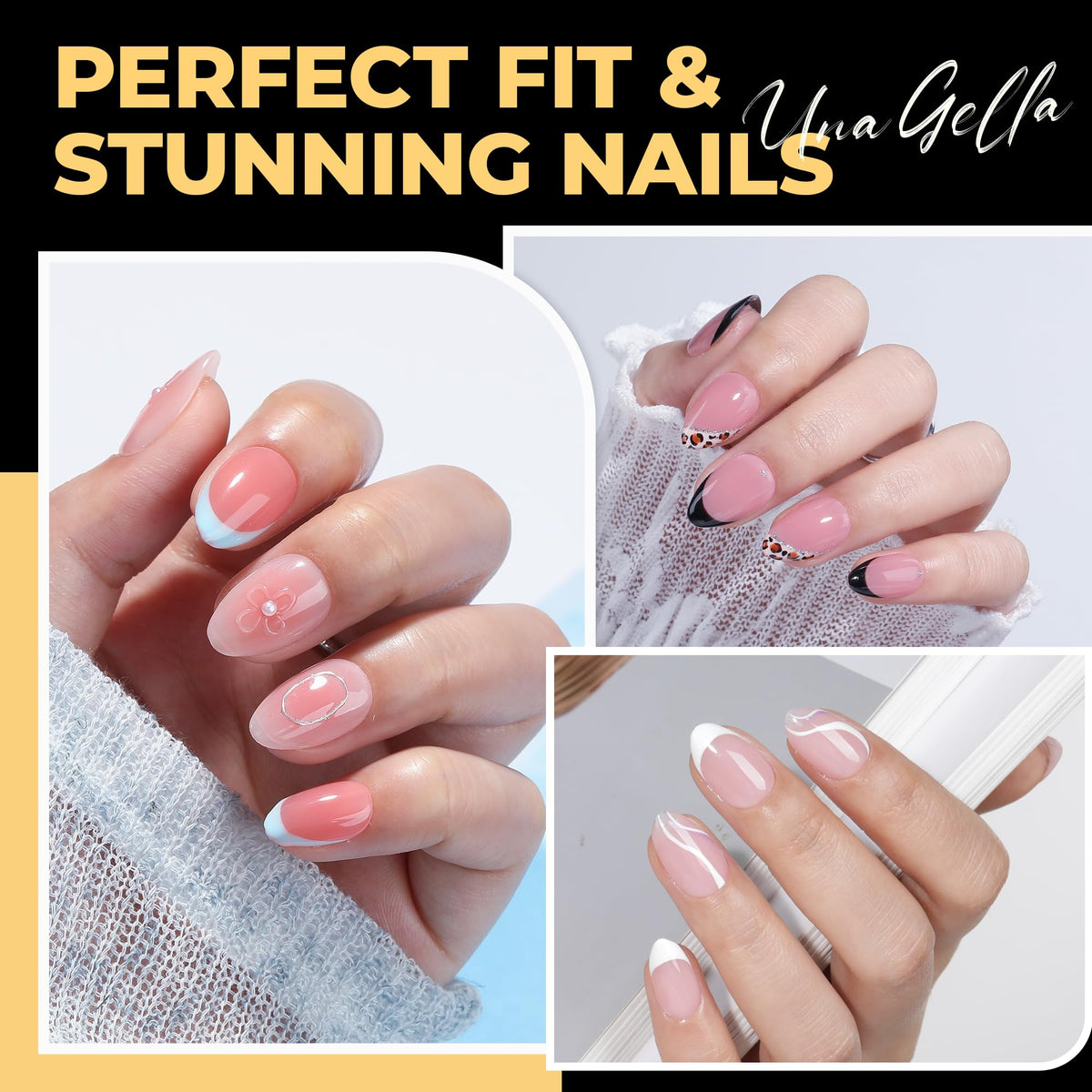 UNA GELLA nail tips showing pre-numbered sizes