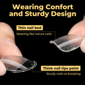 UNA GELLA nail tips showing smooth edges