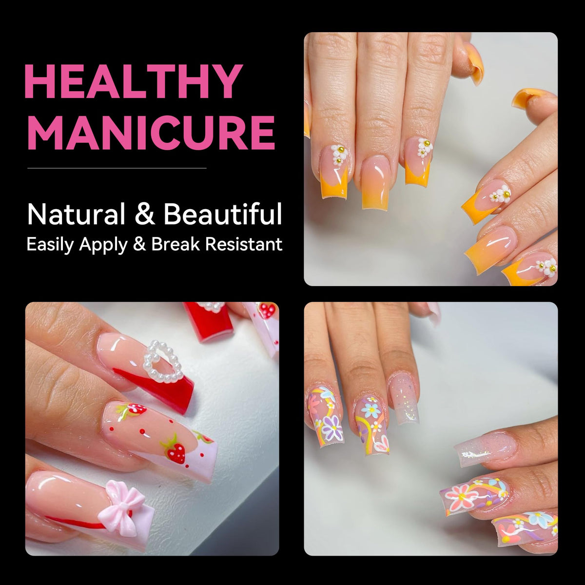UNA GELLA nail tips showing various sizes