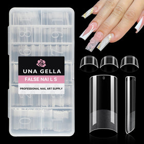 UNA GELLA No C Curve Medium Square Nail Tips front view
