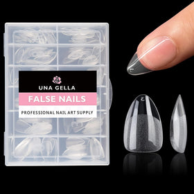 UNA GELLA Short Almond Fake Nails 312pcs front view