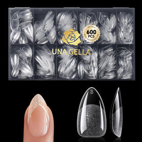 UNA GELLA Short Almond Gel Nail Tips 600 pcs packaging