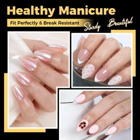 UNA GELLA Short Almond Gel Nail Tips in various sizes