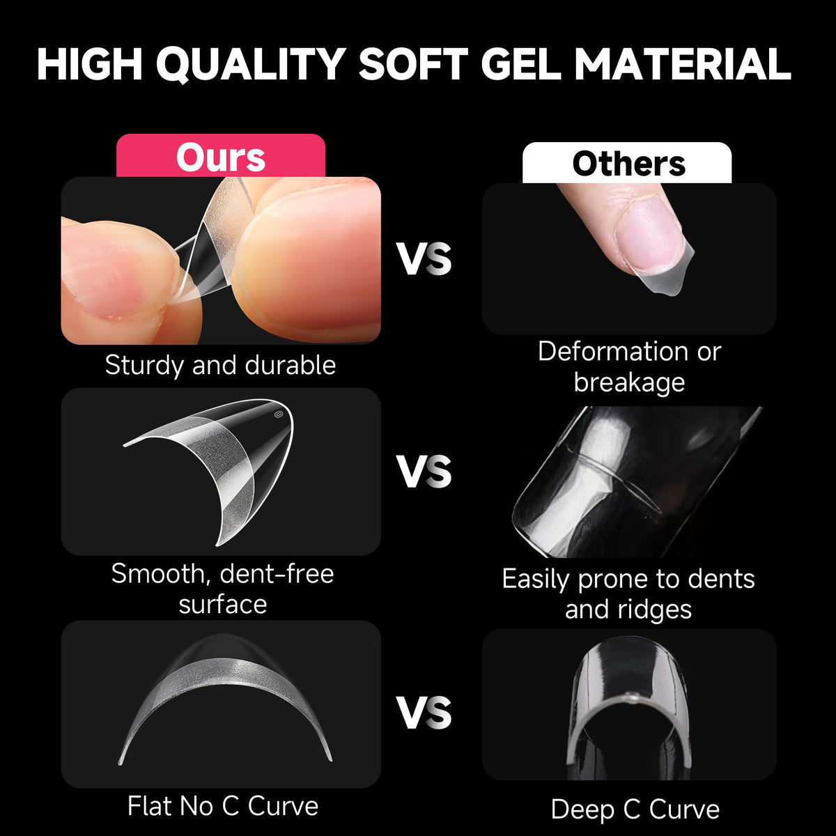 UNA GELLA Short Almond Gel Nail Tips showing half-matte design
