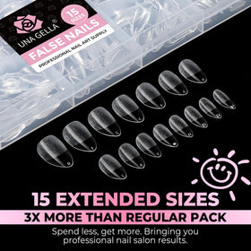 UNA GELLA Short Almond Nail Tips 450PCS application process
