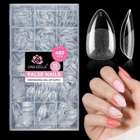 UNA GELLA Short Almond Nail Tips 450PCS front view