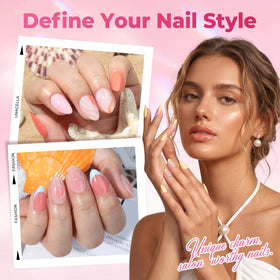 UNA GELLA Short Almond Nail Tips 450PCS packaging