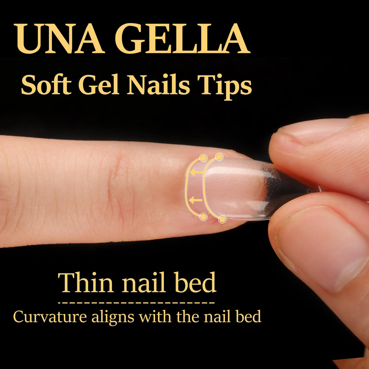UNA GELLA Short Almond Nail Tips in various sizes