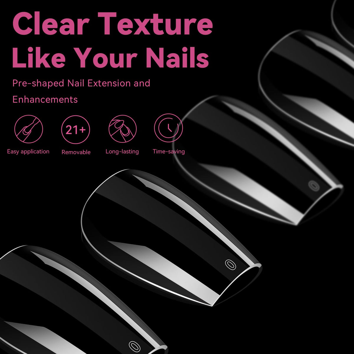 UNA GELLA Short Coffin Gel Nail Tips application on nails
