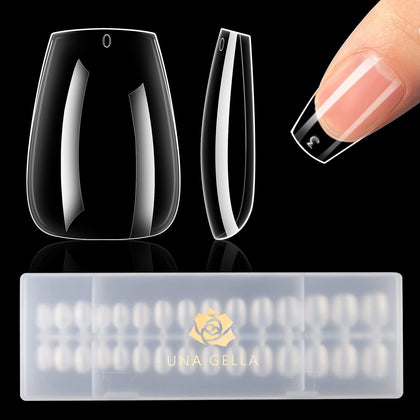 UNA GELLA Short Coffin Gel Nail Tips box front view