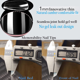 UNA GELLA Short Coffin Gel Nail Tips packaging details