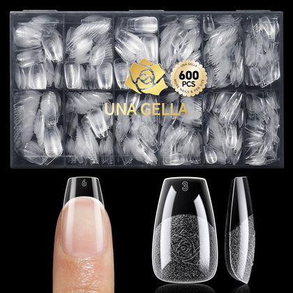 UNA GELLA Short Coffin Nail Tips 600Pcs front view