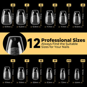 UNA GELLA Short Coffin Nail Tips on a hand