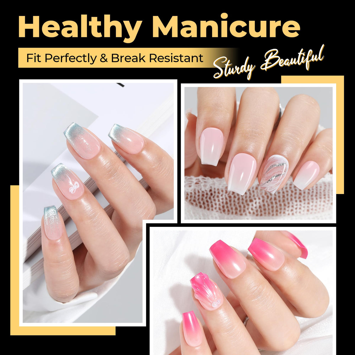 UNA GELLA Short Coffin Nail Tips packaging