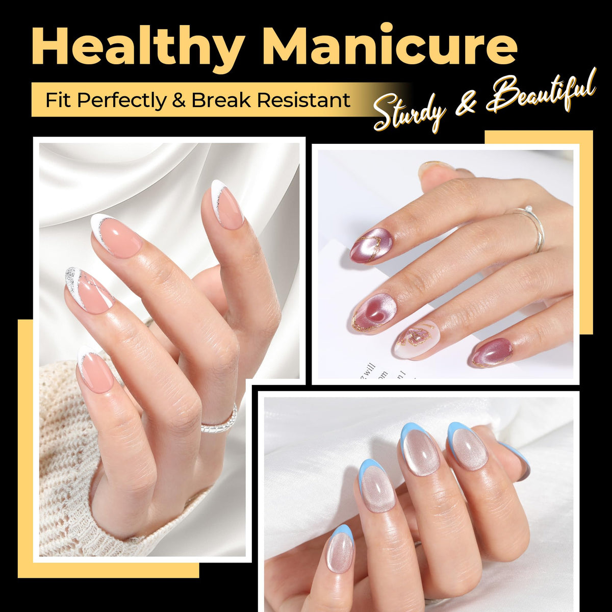 UNA GELLA Short Oval Almond Nail Tips packaging