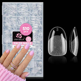 UNA GELLA Short Oval Nail Tips 510Pcs front view