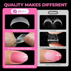 UNA GELLA Short Oval Nail Tips in a DIY nail setup