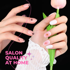 UNA GELLA Short Oval Nail Tips showing flexibility and comfort
