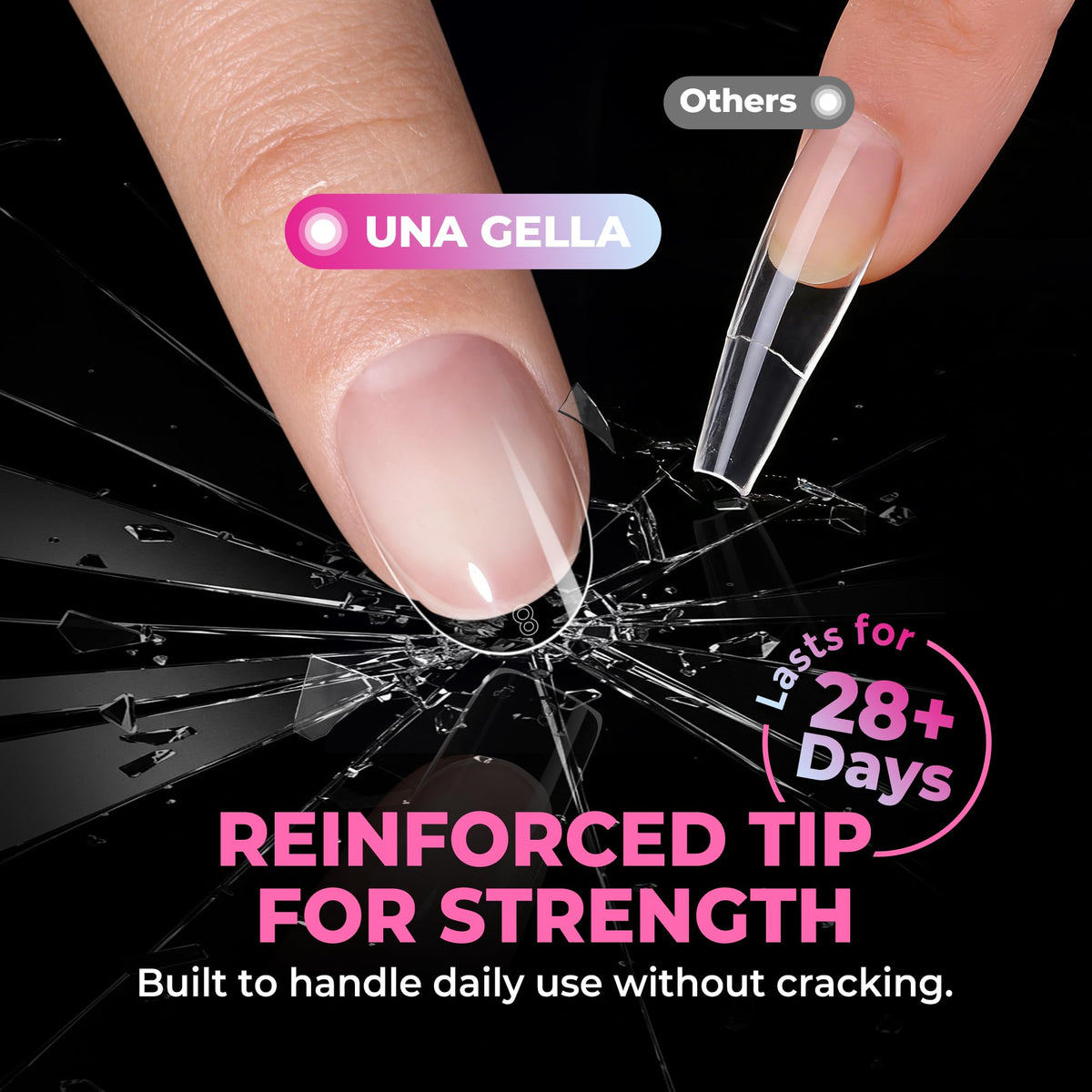 UNA GELLA Short Oval Nail Tips with smooth rounded edges