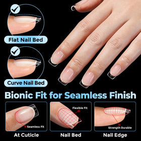 UNA GELLA Short Square Gel Nail Tips in different nail lengths