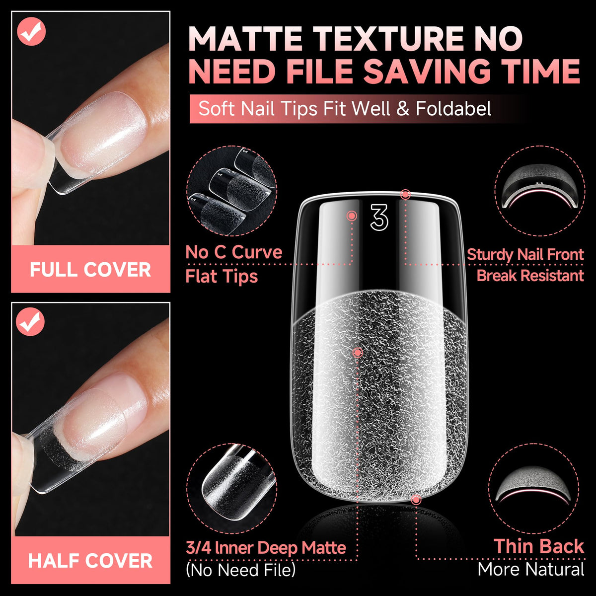 UNA GELLA Short Square Gel Nail Tips in use on nails
