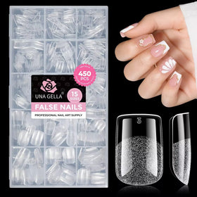 UNA GELLA Short Square Gel Nail Tips packaging front view