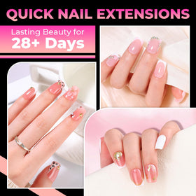 UNA GELLA Short Square Gel Nail Tips showing various sizes