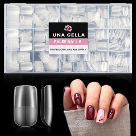 UNA GELLA Short Square Nail Tips 504Pcs packaging front view