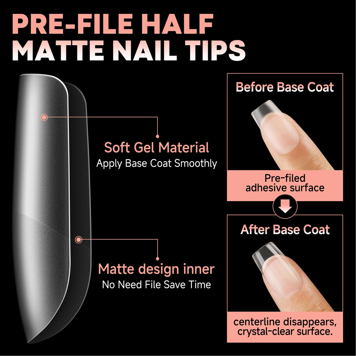 UNA GELLA Short Square Nail Tips in a hand with nail polish