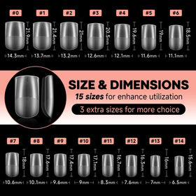 UNA GELLA Short Square Nail Tips matte finish close-up