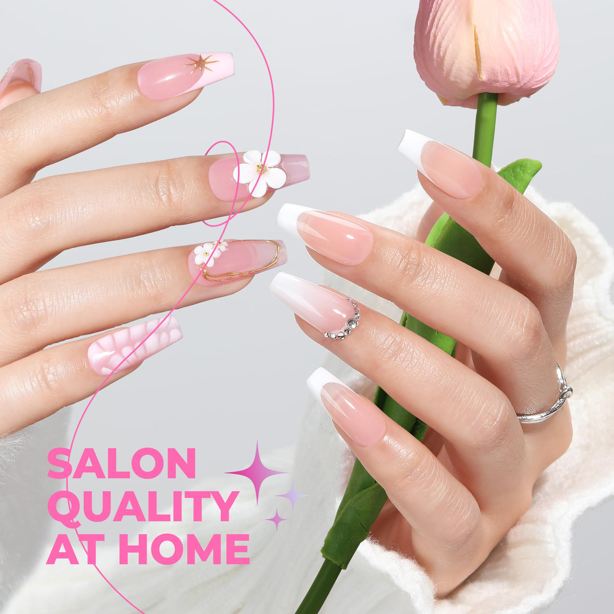 UNA GELLA Soft Gel Medium Coffin Nails Tips packaging details