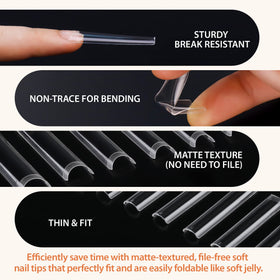 UNA GELLA Soft Gel Nail Tips applied on nails