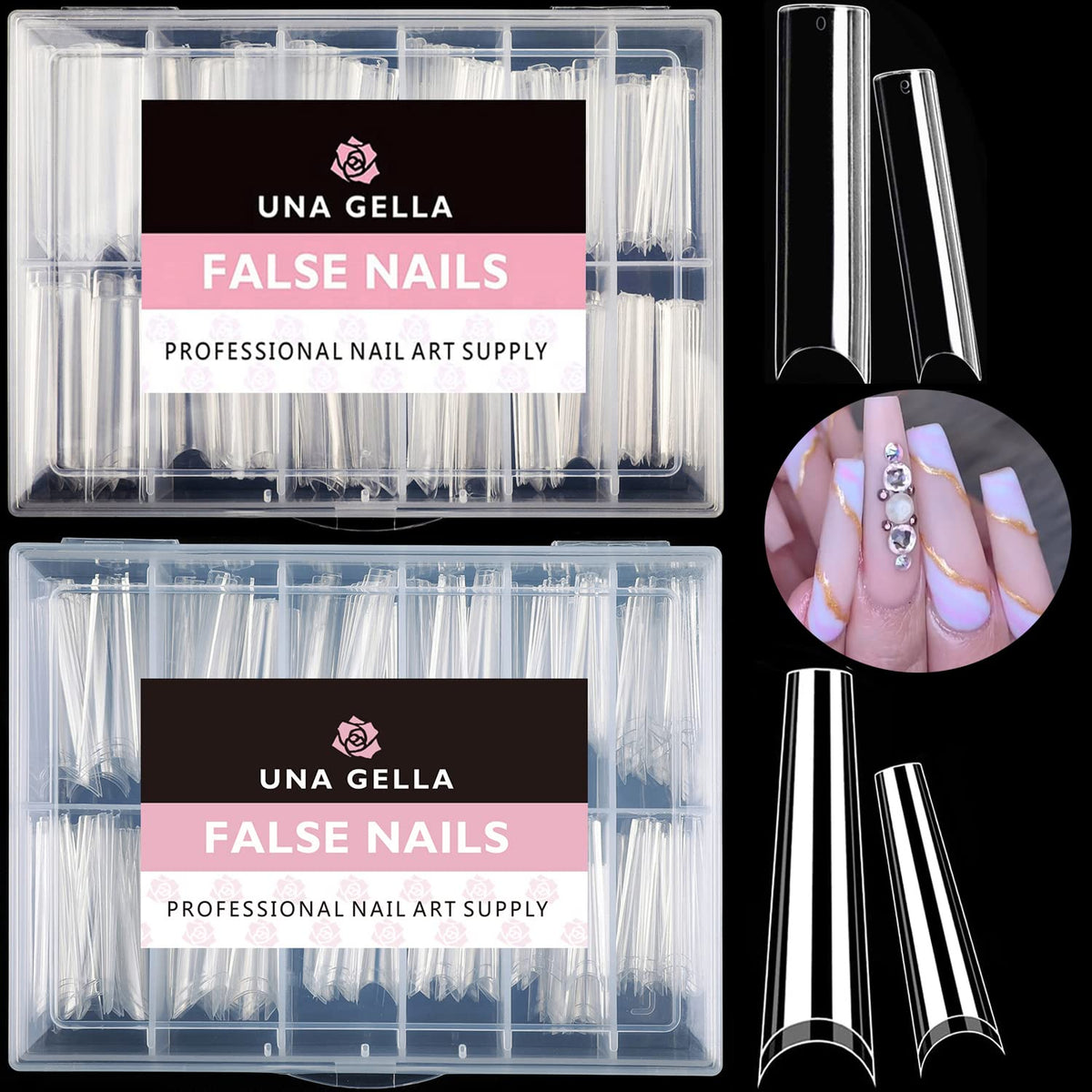 UNA GELLA Soft Gel Nail Tips XXL 432pcs packaging front view