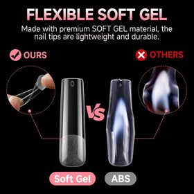 UNA GELLA Square Nail Tips close-up of tapered square design