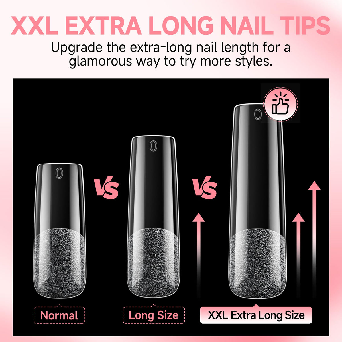 UNA GELLA Square Nail Tips displayed with nail glue