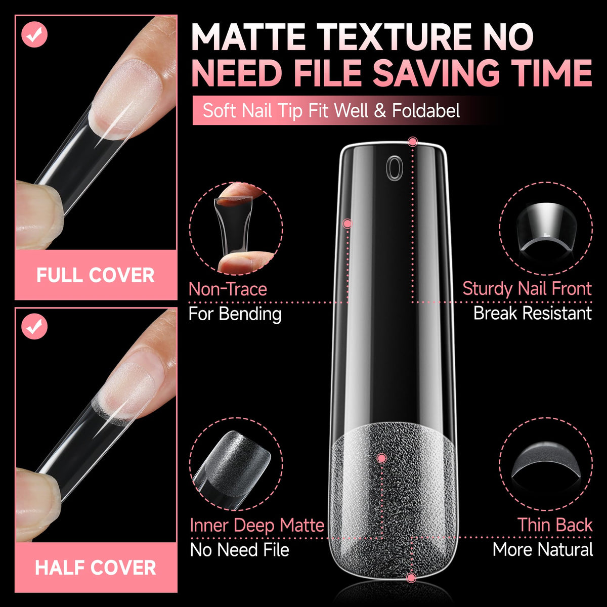 UNA GELLA Square Nail Tips packaging and contents