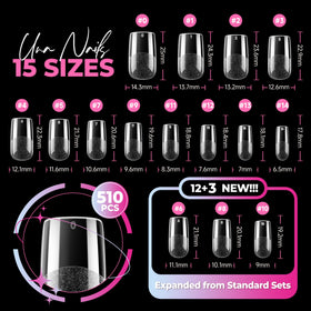 UNA GELLA Square Nail Tips pre-buffed inner texture detail