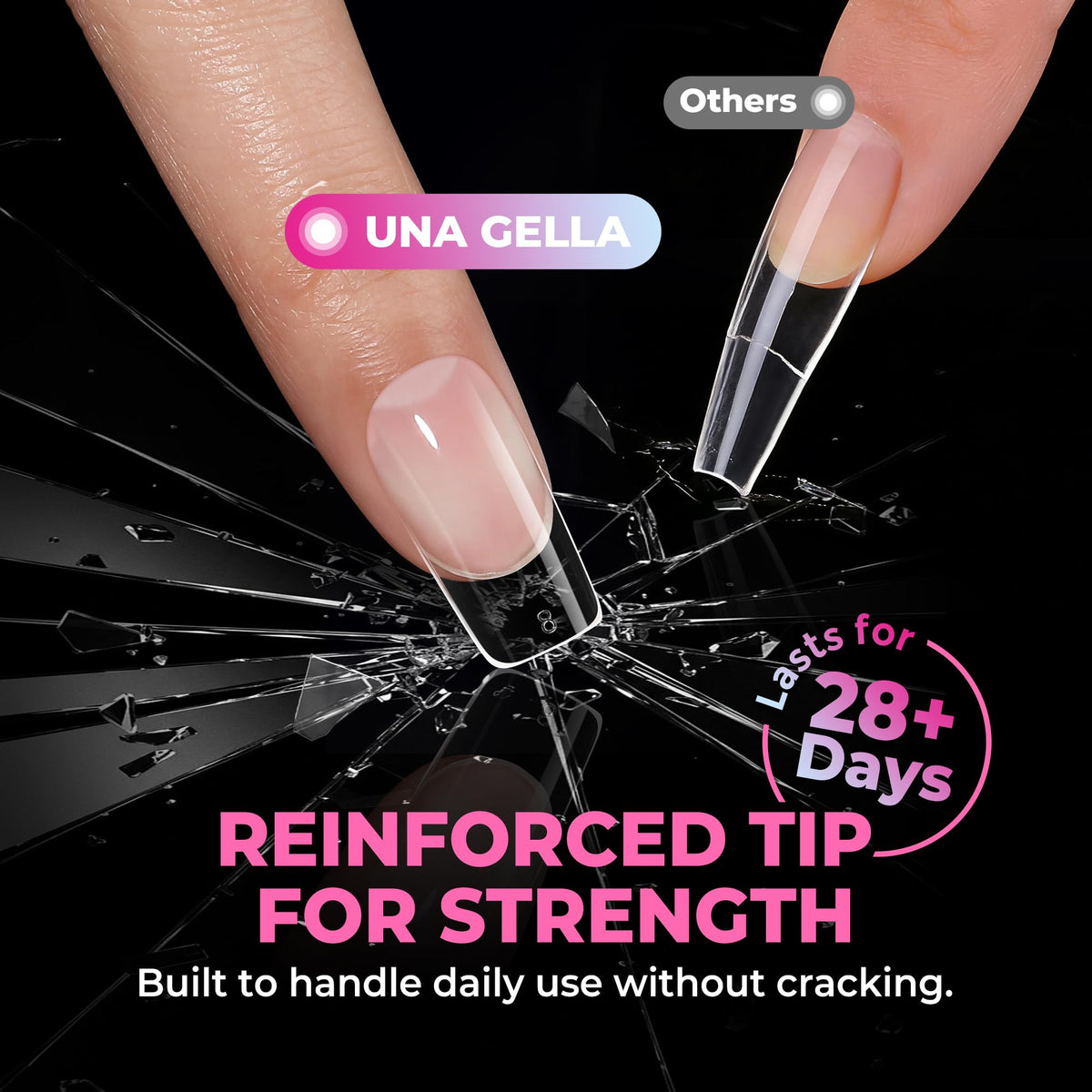 UNA GELLA Square Nail Tips pre-numbered for easy selection